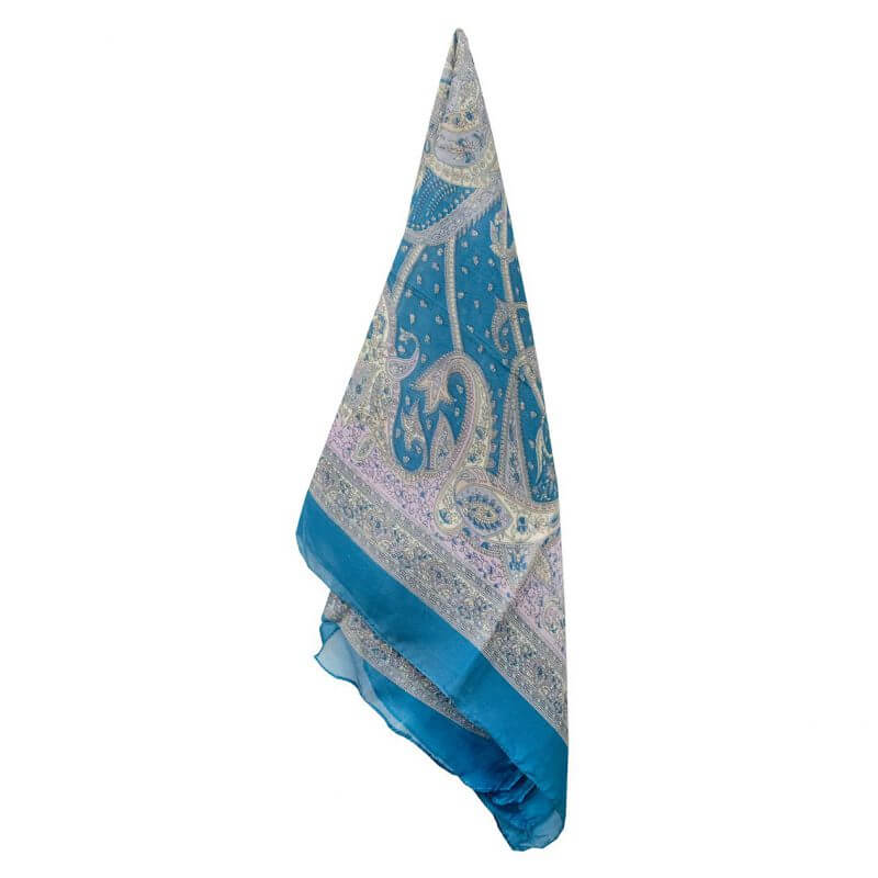 Pañuelo seda 1x1 celeste