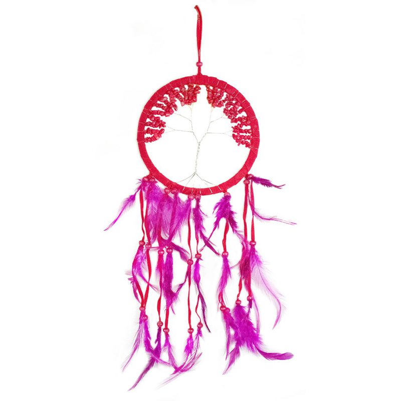 ATRAPASUEÑOS ARBOL 16CM ROJO