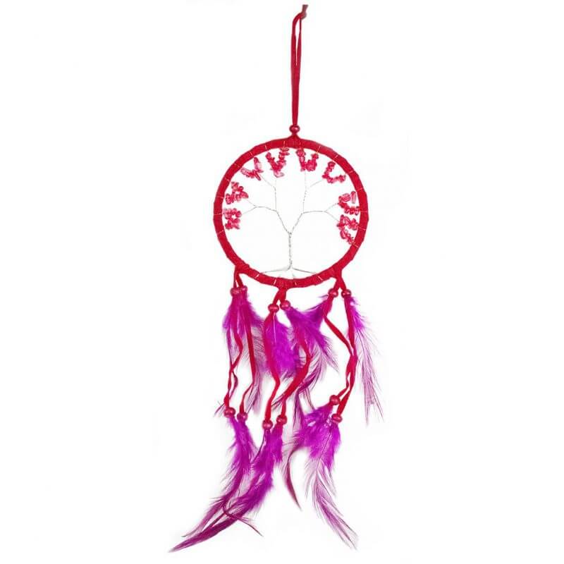 ATRAPASUEÑOS ARBOL DE LA VIDA 11CM ROJO