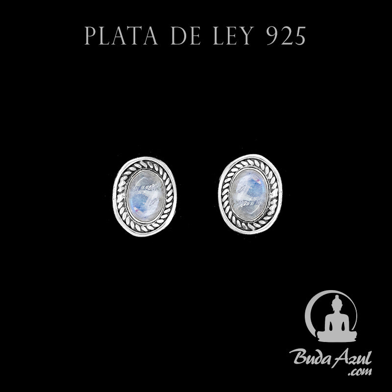 Pendientes Plata Ley 925 Piedra Luna MOD.2 REF300