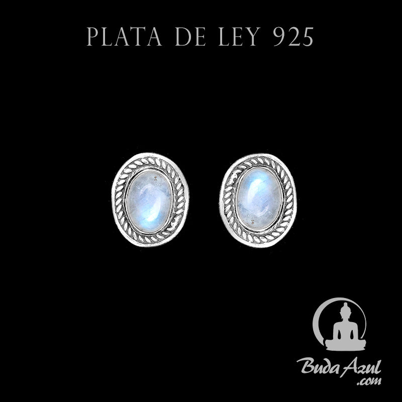 Pendientes Plata Ley 925 Piedra Luna MOD.5 REF400