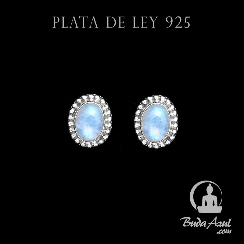 Pendientes Plata Ley 925 Piedra Luna MOD.7 REF400