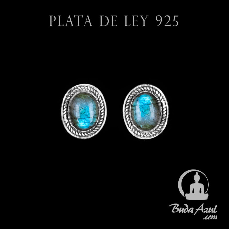 Pendientes Plata Ley 925 Labradorita MOD.4 REF500