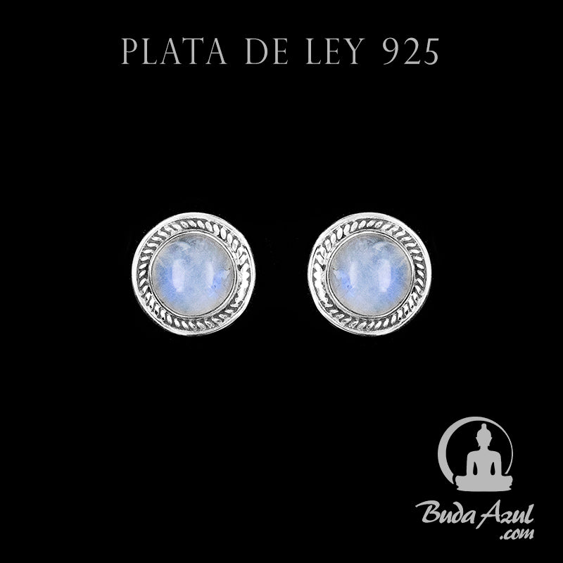 Pendientes Plata Ley 925 Piedra Luna MOD.7 REF500