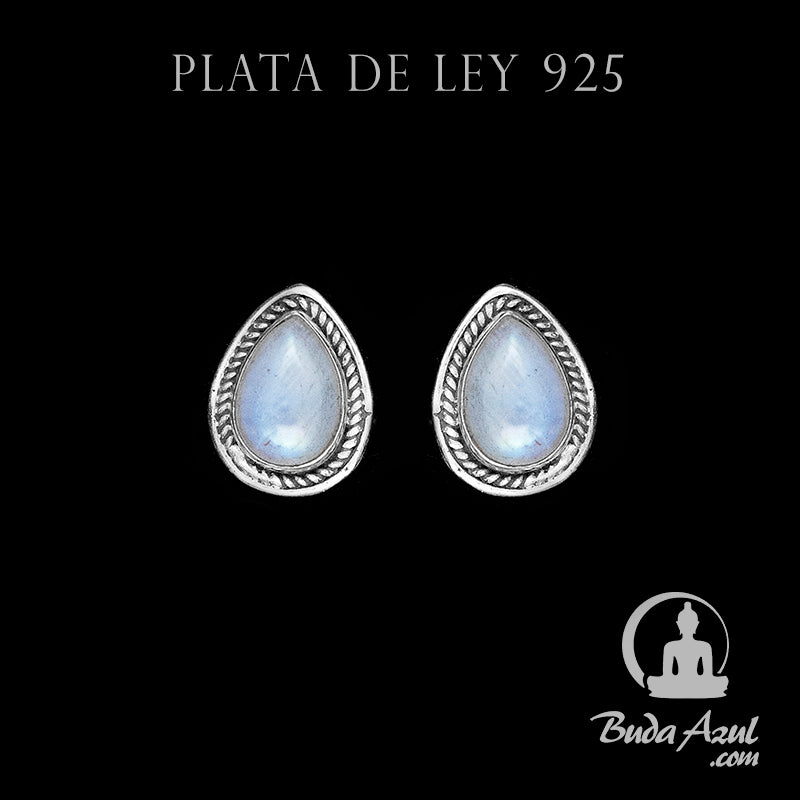 Pendientes Plata Ley 925 Piedra Luna MOD.8 REF500