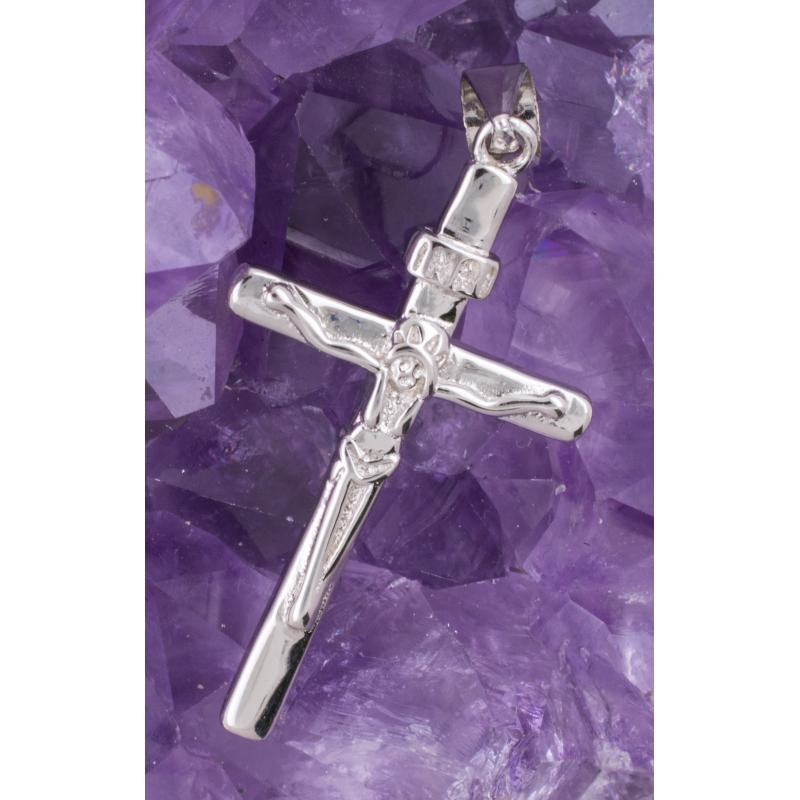 Colgante Plata CRUZ CON CRISTO DOBLE REF 690