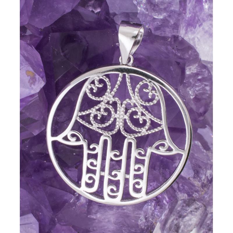 Colgante Plata MANO DE FATIMA RELIEVE REF. 690