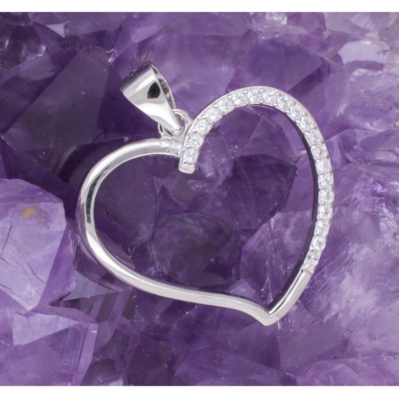 Colgante Plata CORAZON CIRCONITAS REF. 390