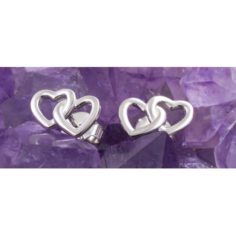 Pendientes Plata de Ley 925 DOS CORAZONES REF. 290