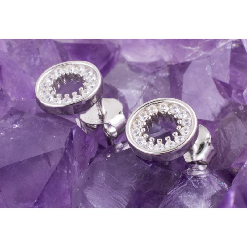 Pendientes Plata RUEDA PQ. CIRCONITAS 390