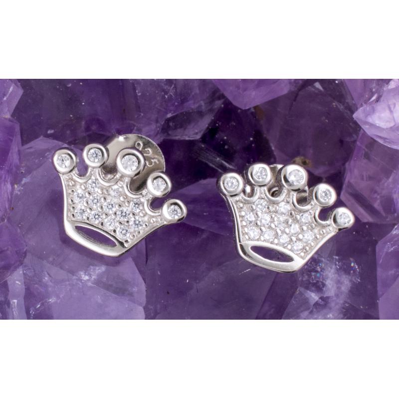 Pendientes Plata CORONA CIRCONITA 490