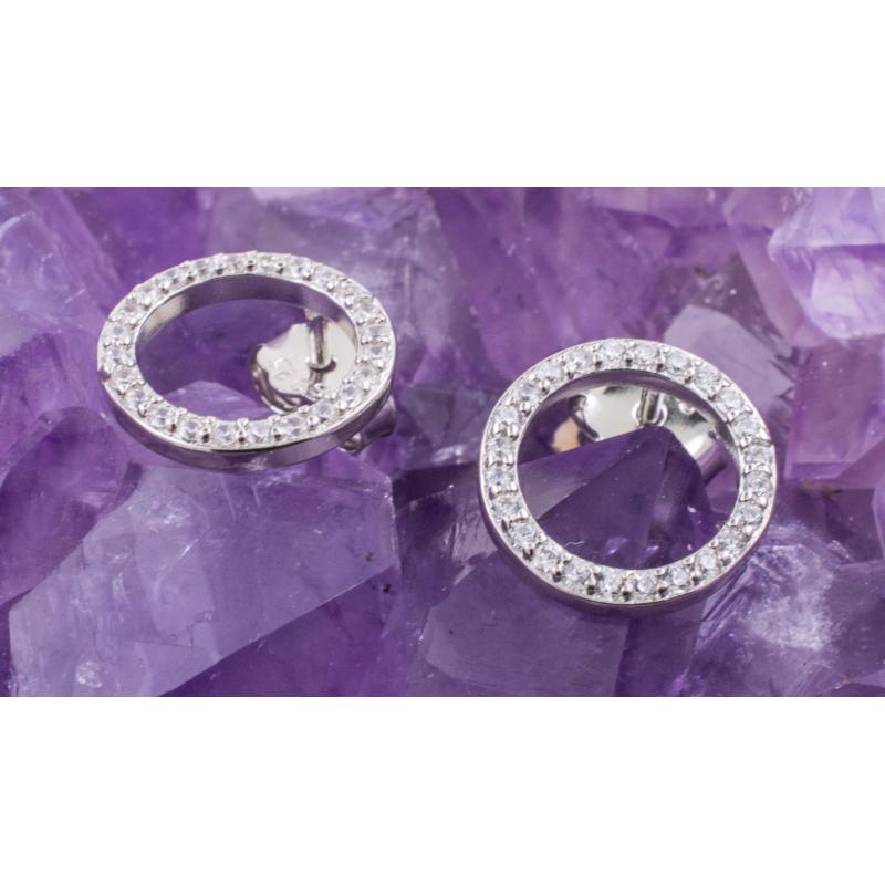 Pendientes Plata RUEDA GR. CIRCONITAS 490