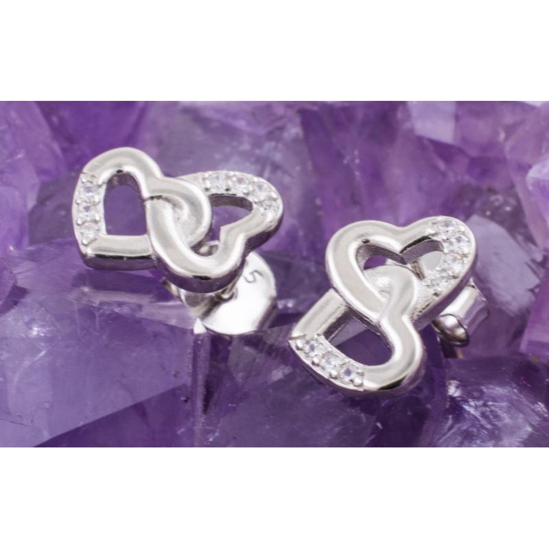 Pendientes Plata CORAZONES INFINITO CIRCONITA 490
