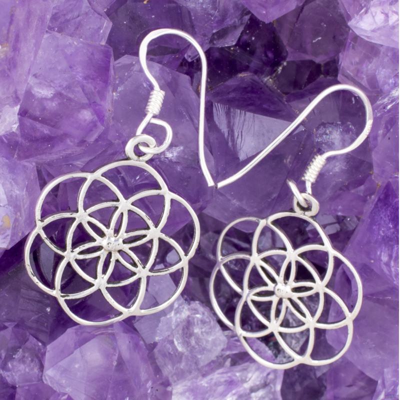 Pendientes Plata de Ley 925 FLOR DE LA VIDA 590