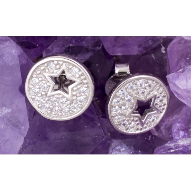 Pendientes Plata REDONDO ESTRELLA CIRCONITAS 590