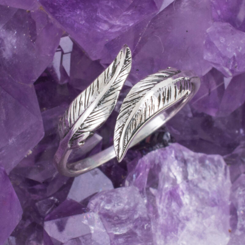 Anillo Plata de Ley 925 DOS PLUMAS REF. 490