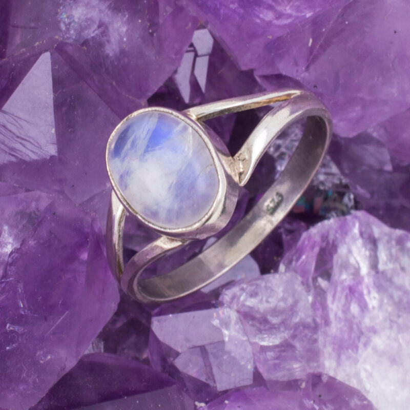 Anillo Plata OVALADO PIEDRA LUNA REF. 490