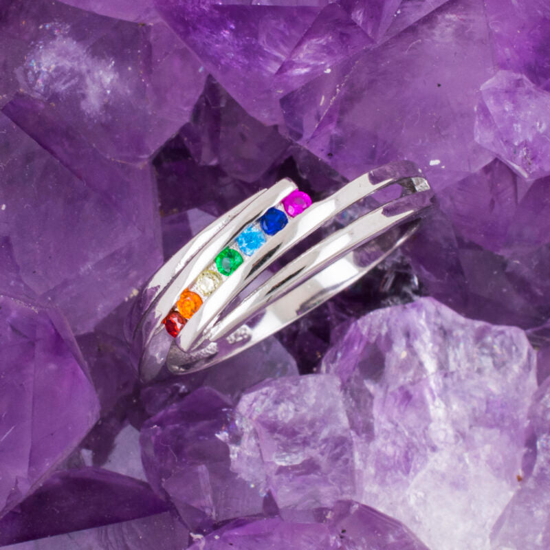 Anillo Plata LAZO CIRCONITAS COLORES REF. 590