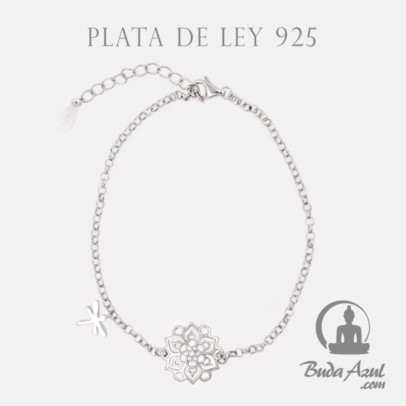 Pulsera Plata de Ley 925 MANDALA Y LIBELULA 790