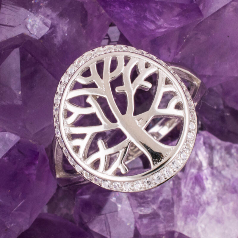 Anillo Plata ARBOL DE LA VIDA CIRCONITAS REF. 990