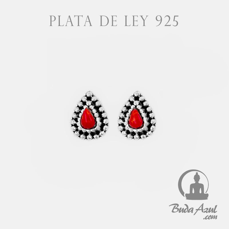 Pendientes Plata de Ley 925 gota coral 200