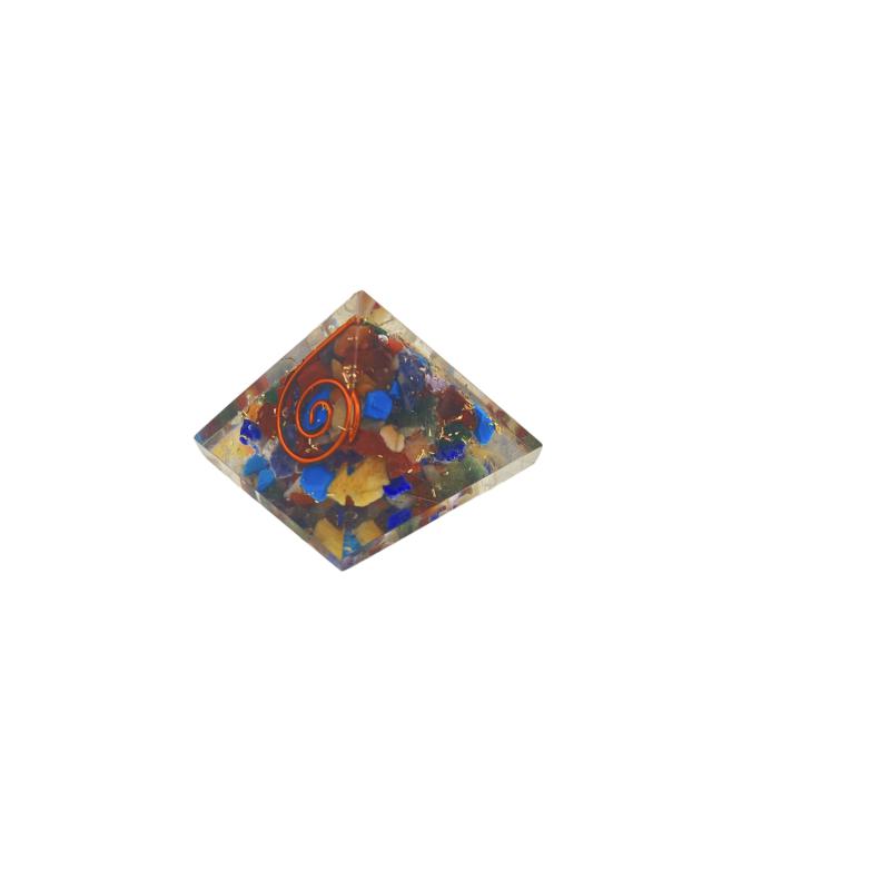 PIRAMIDE ORGONITA MINI 25 MM CHAKRAS
