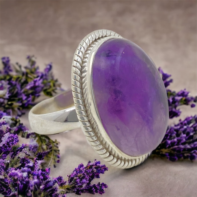 Anillo Plata LABRADO MINERAL AMATISTA REF1190