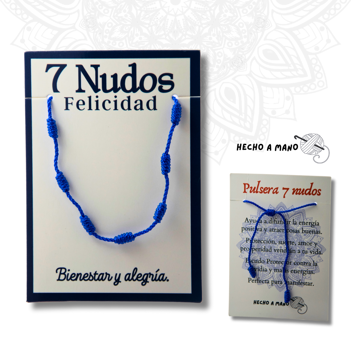 PULSERA 7 NUDOS COLOR AZUL