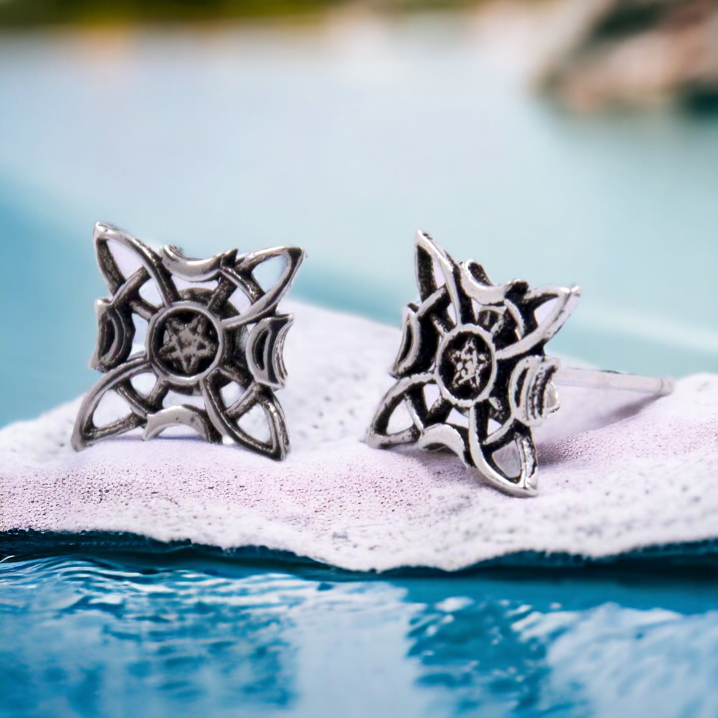 Pendientes Plata NUDO DE BRUJA FASE LUNAS REF 290