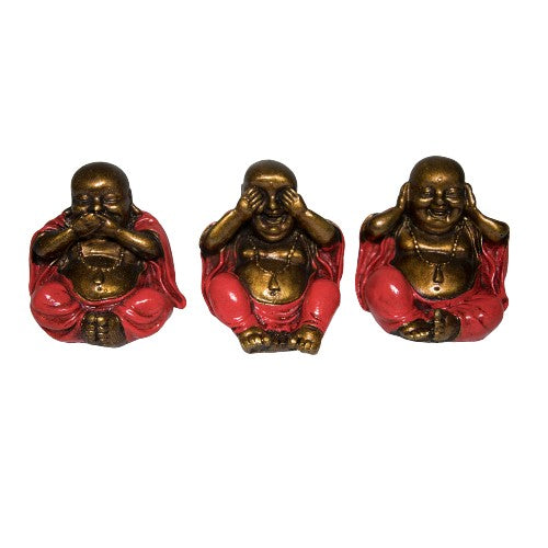 SET DE 3 LUCKY BUDA 10 CM REF 790 - 17 - ROJO