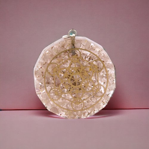 COLGANTE ORGONITA 40MM METATRON REF 5 - CUARZO ROS