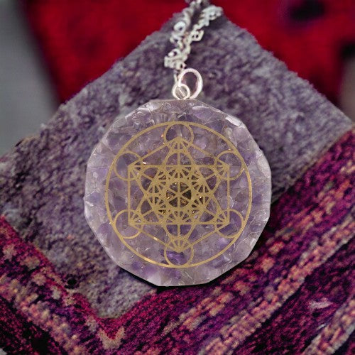 COLGANTE ORGONITA 40MM METATRON REF 5 - AMATISTA