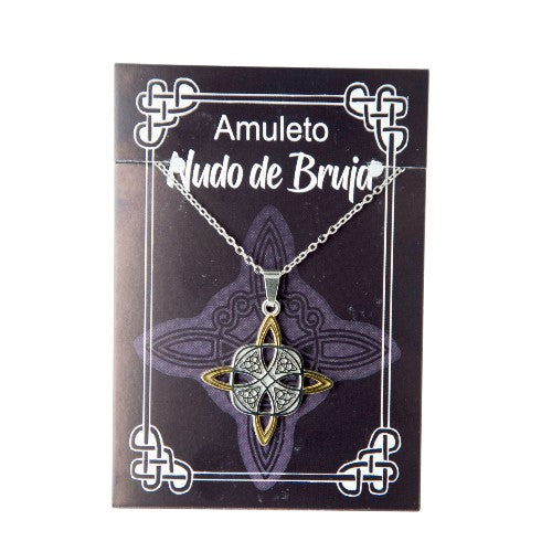 Colgante Acero Nudo Bruja Puntas oro 290 -04