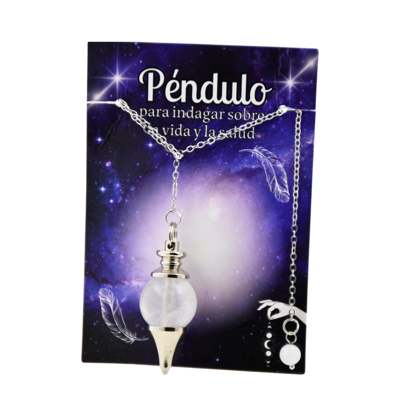 Péndulo Bola Mineral - Cuarzo Cristal REF 6