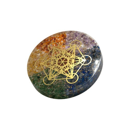 Disco Metatron Orgonita 9 cm - 7 Chakras REF 790