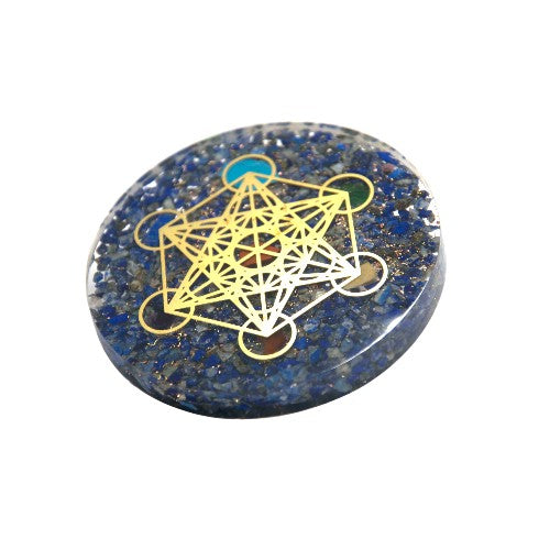 Disco Metatron Orgonita 9 cm - Lapislazuli REF790