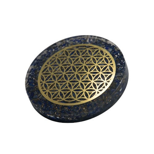 Disco Flor de la Vida Orgonita 9 cm - Lapislazuli