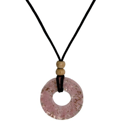 Colgante aro de orgonita 40mm - Cuarzo Rosa REF 5