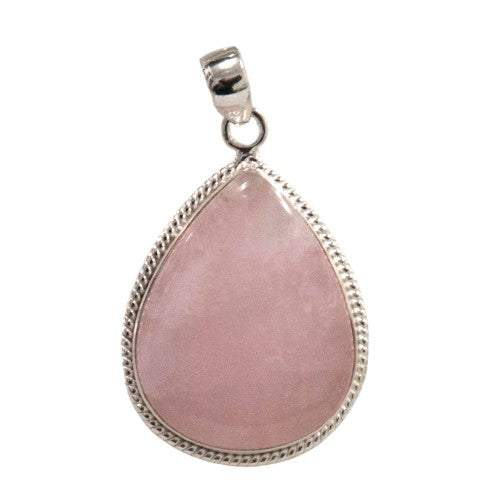 Colgante gota Plata LABRADO CUARZO ROSA REF1990