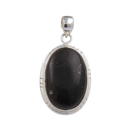 Colgante Oval 45mm Plata LISO SHUNGIT REF1490