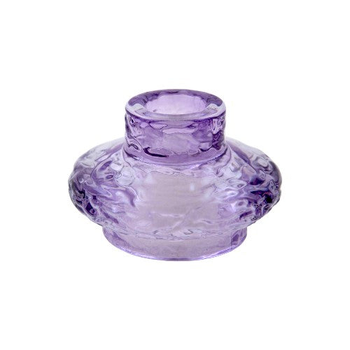 Portavela cristal doble diseño violeta