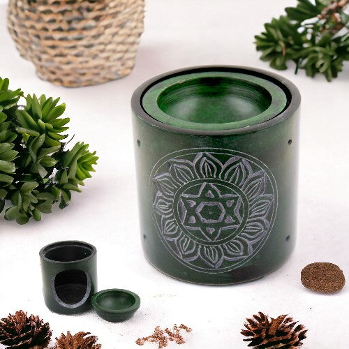 Quemador aceite PIEDRA 3" color verde -9913 A