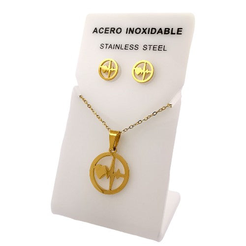Conjunto Acero Dorado Corazón Electro Mod. 39