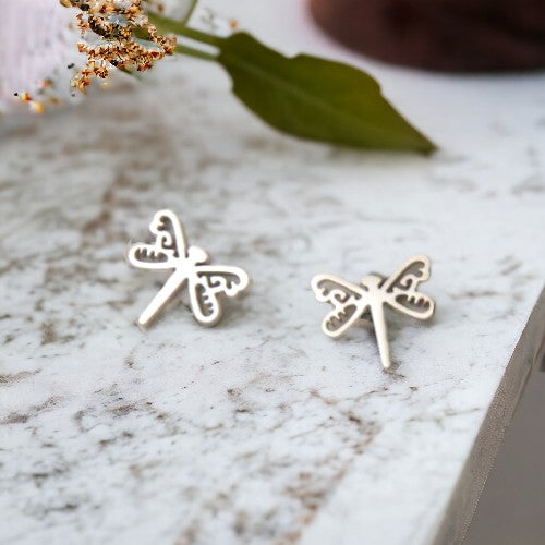 Pendientes Acero Plateado Libelula