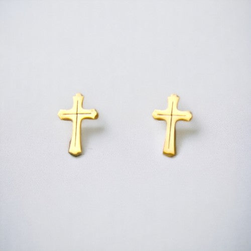 Pendientes Acero Dorado Cruz Mod.02