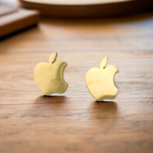 Pendientes Acero Dorado Manzana