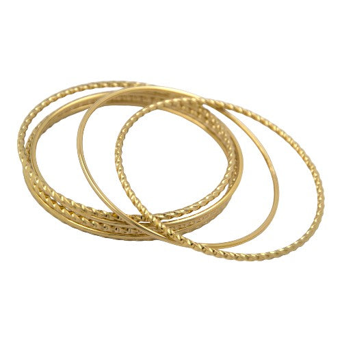 Pulsera Semanario Acero Dorado Lisa y Ondulada