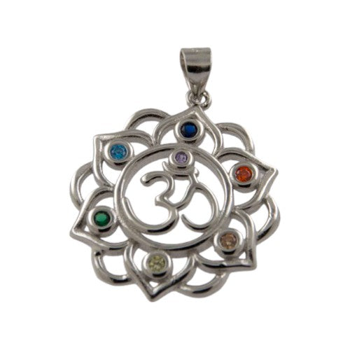 Colgante Plata Ley Simbolo OM circonitas REF 1190