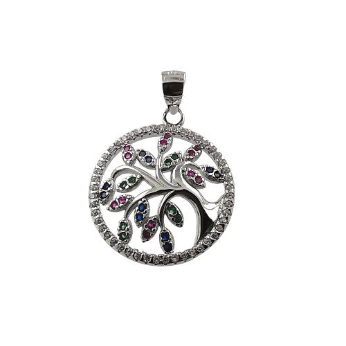 Colgante Plata Ley Árbol Vida circonitas REF 990