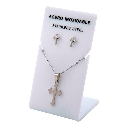 Conjunto Acero Plateado Cruz templaria mod. 60
